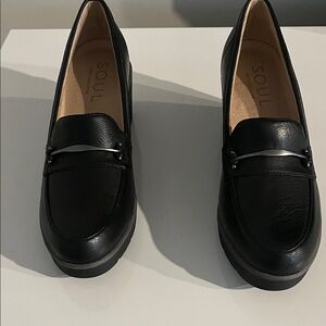 SOUL Naturalizer Wedge Shoes Black With Metallic Detail Great Shoes For Work
